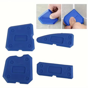 4pcs Silicone Glass Cement Scraper Sealant Grout Remover Tool Home Finishing Caulking Tools Home Cleaning Hand Spatula Tool